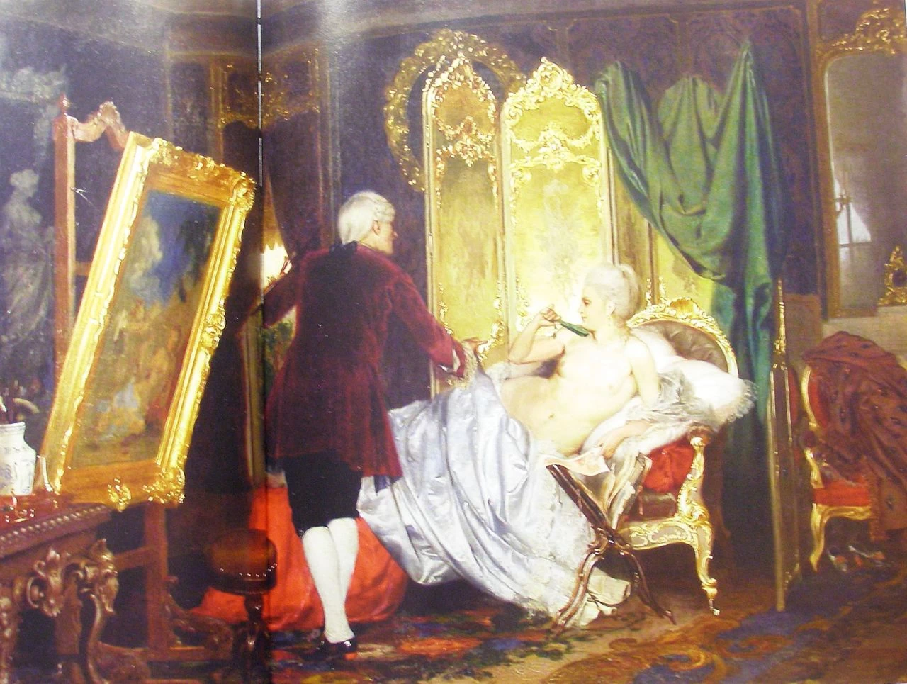 Henryk Siemiradzki - Pittore francese dell'epoca di Luigi XV dipinge un ritratto della marchesa